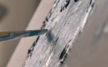 Stock Video Brush Of An Artist Painting Artwork In Slow Motion For PC