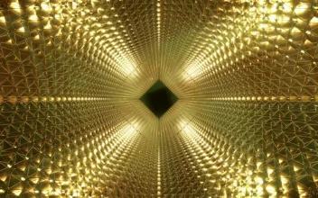 Stock Video Bright Tunnel With Golden Walls For PC