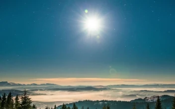 Stock Video Bright Moon In A Starry Sky In The Mountains For PC