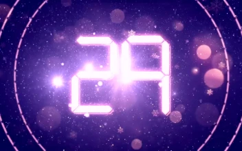 Stock Video Bright Countdown For New Year On Purple Background For PC