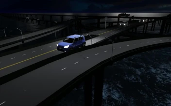 Stock Video Bridge Traffic At Night Above The Sea For PC