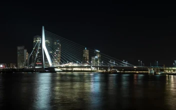 Stock Video Bridge Illuminated Against The Night Sky For PC