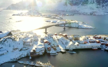 Stock Video Bridge Connecting Snowing Villages For PC