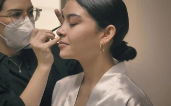 Stock Video Brides Makeup By A Professional Makeup Artist For PC