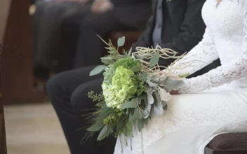 Stock Video Bride With Her Bouquet During Her Wedding Ceremony For PC