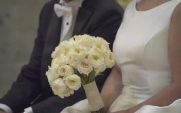 Stock Video Bride And Groom Sitting Together At Their Wedding For PC