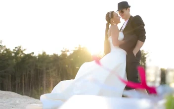 Stock Video Bride And Groom In A Romantic Time After The Wedding For PC