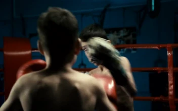 Stock Video Boys Training Box On The Ring For PC