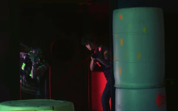 Stock Video Boys Strategically Playing Laser Tag For PC