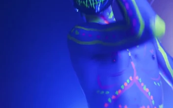 Stock Video Boy Skillfully Dancing With A Mask In Front Of The For PC