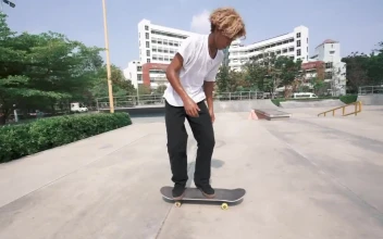 Stock Video Boy Skating On The Ramps In A Park For PC