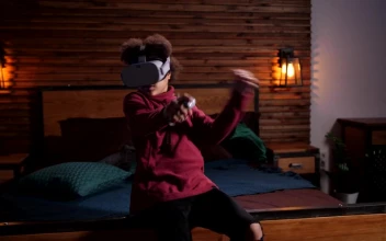 Stock Video Boy Scared While Playing In Vr For PC
