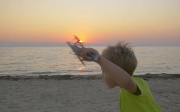 Stock Video Boy Running With A Toy Plane For PC