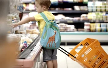 Stock Video Boy Pulling A Shopping Cart For PC