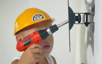 Stock Video Boy Playing With Toy Tools For PC