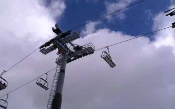 Stock Video Bottom View Of The Ski Lift For PC