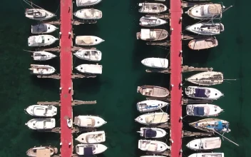 Stock Video Boats In A Harbor From Above For PC