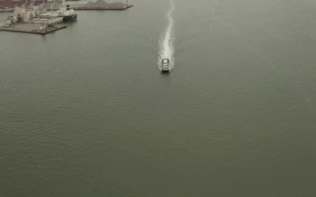 Stock Video Boat Sailing Near New Yorks Coast For PC