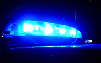 Stock Video Blue Police Turrets Flashing In The Dark For PC