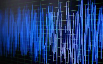 Stock Video Blue Oscillogram Waving In A Screen For PC