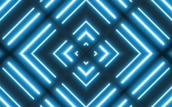 Stock Video Blue Neon Lights Flashing And Moving For PC
