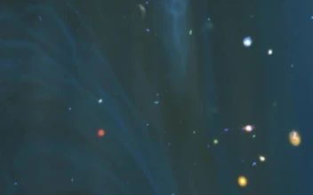Stock Video Blue Liquid Superimposed On Space With Stars And Galaxies For PC