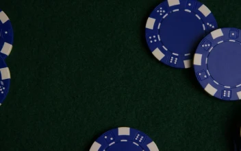 Stock Video Blue Casino Chips On A Green Surface For PC