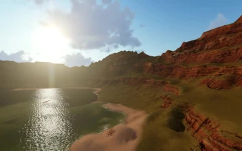 Stock Video Big Ponds In The Bottom Of A Canyon For PC