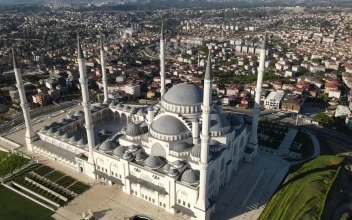 Stock Video Big Mosque In The Middle Of A City From The For PC