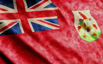 Stock Video Bermuda Flag Waving With A Faded Texture For PC
