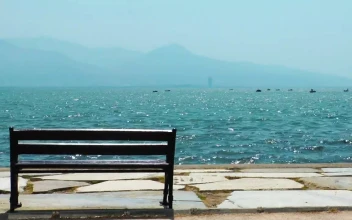 Stock Video Bench On The Pier With Ocean Views For PC