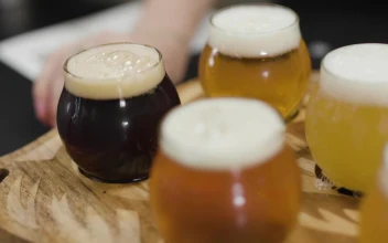 Stock Video Beers On A Wooden Board For PC