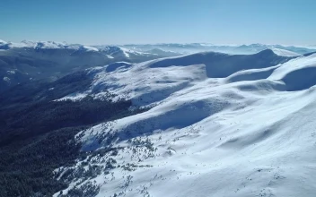 Stock Video Beautiful Snowy Winter Landscape From The Air For PC