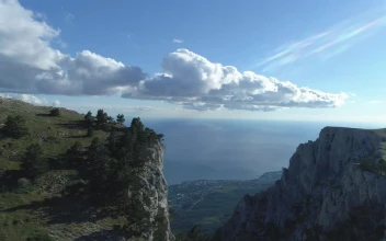 Stock Video Beautiful Mountain Scenery And Town For PC