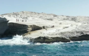 Stock Video Beautiful Blue Sea On The Rocky Coast Of Milos For PC