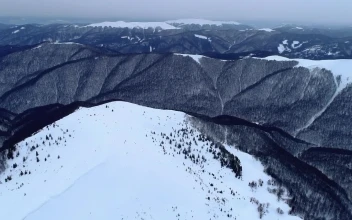 Stock Video Beautiful Aerial View Of The Mountains In Winter For PC