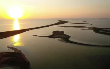 Stock Video Beautiful Aerial Shot Over Islands At Sunrise For PC