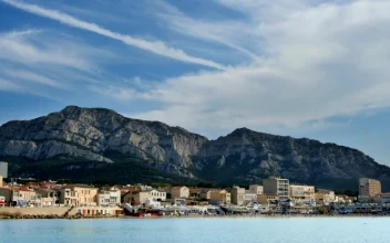 Stock Video Beach Town In France Near Mountains For PC