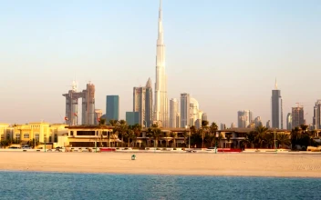Stock Video Beach In Dubai With Cityscape In The Background For PC