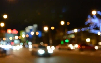 Video Stock City Lights Out Of Focus Over A Street For PC