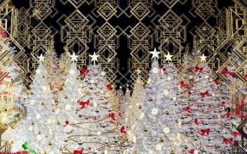Video Stock Christmas Trees With Gold Figures And Ornaments For PC