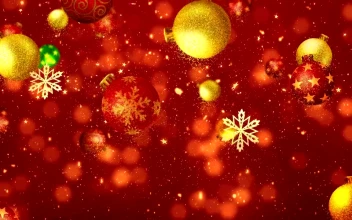 Video Stock Christmas Spheres And Snowflakes On Red Background For PC