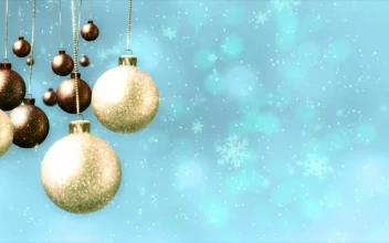 Video Stock Christmas Spheres And Snowflakes On Blue Background For PC