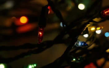 Video Stock Christmas Lights Turning On And Off In The Dark For PC