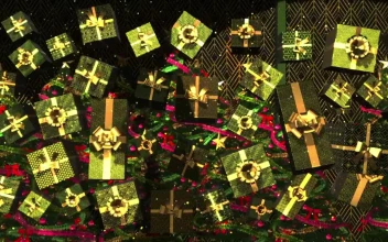 Video Stock Christmas Gifts In Boxes With Golden Bows For PC