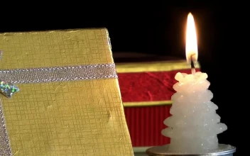 Video Stock Christmas Gift Box And A Candle For PC