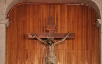 Video Stock Christ On The Cross Seen In Detail On A Wall For PC