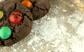 Video Stock Chocolate Chip Cookies Decorated With Colorful Candies For PC