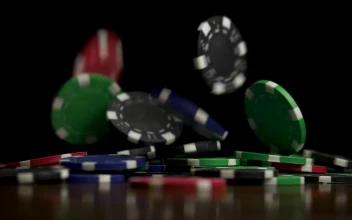 Video Stock Chips Falling Down On A Poker Table For PC