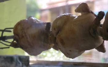 Video Stock Chickens Cooking On A Spit For PC